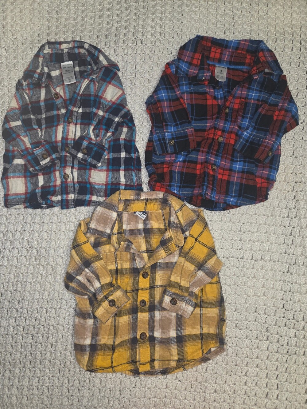 Set Of 3 Baby Boy Or Unisex Flannels Carter's And Old Navy